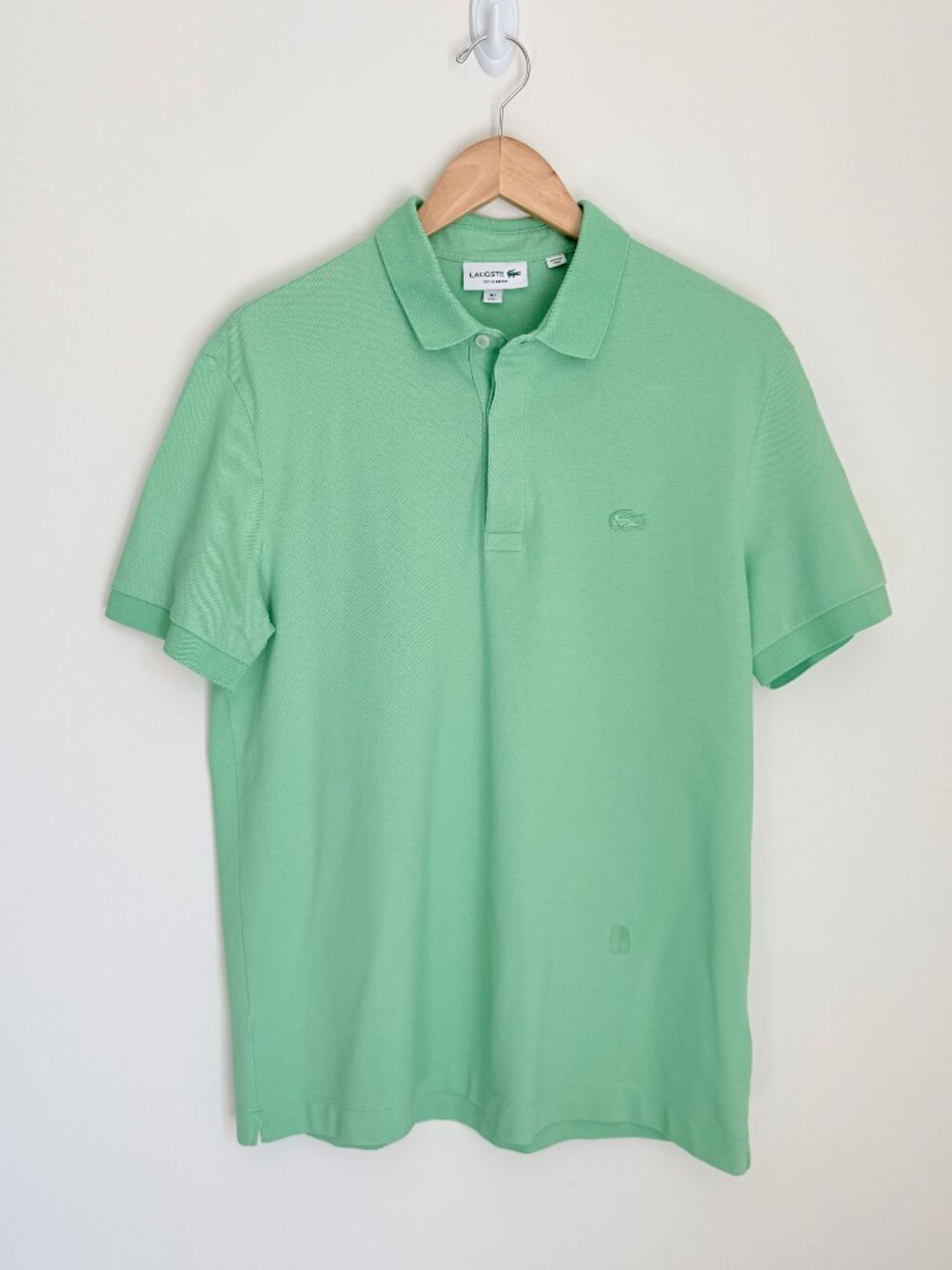 Men's Lacoste Green Stretch Piqué Polo Shirt Regular Fit
